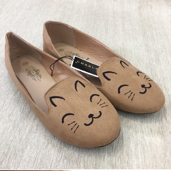 Charles Albert Shoes - Charles Albert Cat Kitty Cat Face Faux Suede Shoes